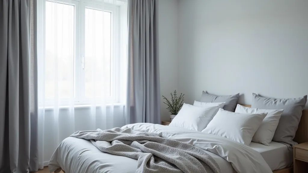 Bedroom with new curtains and textile styling